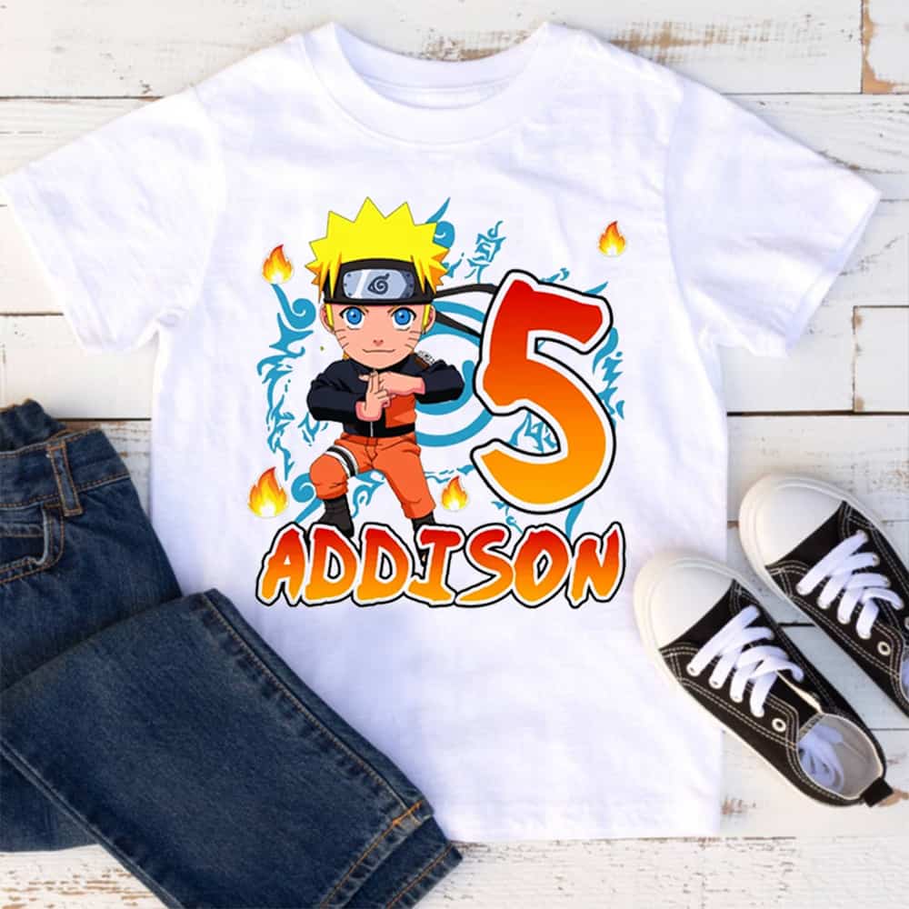 Personalized Name Age Naruto Birthday Shirt Cool Present