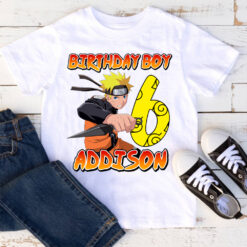 Personalized Name Age Naruto Birthday Shirt Gift Cool