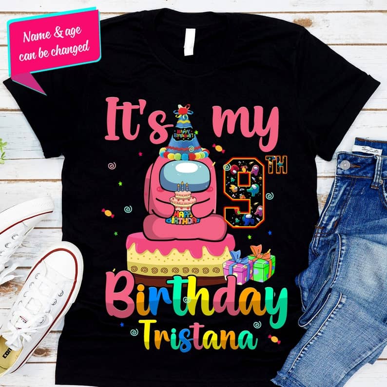 Personalized Name Age Among Us Birthday Shirt Cool Gift 1