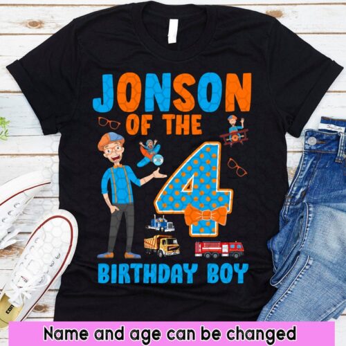 Personalized Name Age Blippi Birthday Shirt Cute 1