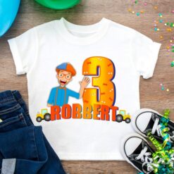 Personalized Name Age Blippi Birthday Shirt Funny Gift