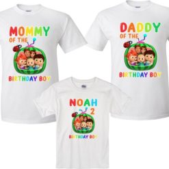 Personalized Name Age Cocomelon Birthday Shirt Onesis Kid Youth V-neck Unisex, Shirt 2