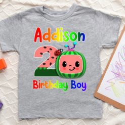 Personalized Name Age Cocomelon Birthday Shirt Onesis Kid Youth V-neck Unisex, Shirt 3