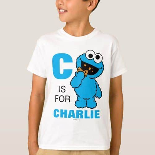 Personalized Name Age Cookie Monster Birthday Shirt Funny Gifts