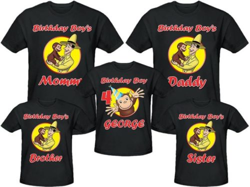 Personalized Name Age Curious George Birthday Shirt Cool 2