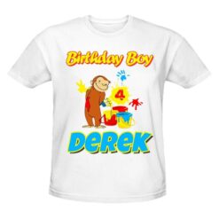 Personalized Name Age Curious George Birthday Shirt Cute 2