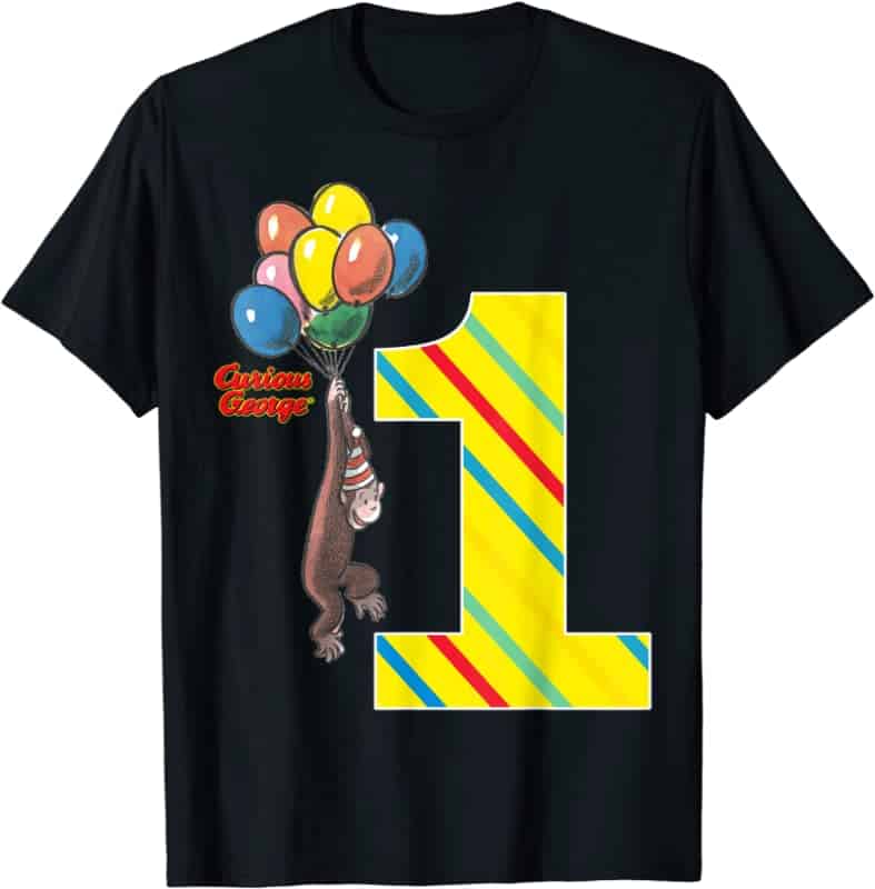 Personalized Name Age Curious George Birthday Shirt Cute Present