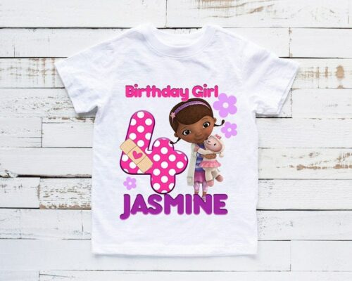 Personalized Name Age Doc Mcstuffins Birthday Shirt Cool Presents