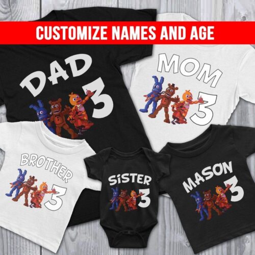 Personalized Name Age Five Nights At Freddy's Birthday Shirt Gifts Cool