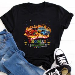Personalized Name Age Hot Wheels Birthday Shirt Funny Present 1