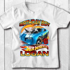 Personalized Name Age Hot Wheels Birthday Shirt Gifts 1
