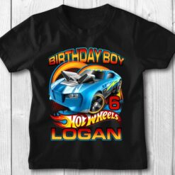 Personalized Name Age Hot Wheels Birthday Shirt Gifts