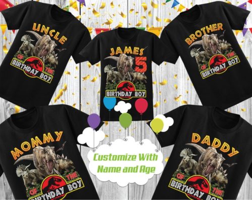Personalized Name Age Jurassic Park Birthday Shirt Cool 1