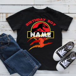 Personalized Name Age Jurassic Park Birthday Shirt Cute