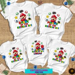 Personalized Name Age Mario Birthday Shirt Cool Gift