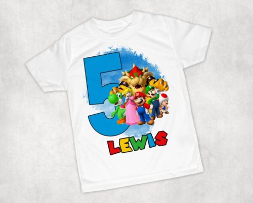Personalized Name Age Mario Birthday Shirt Cool Gifts 2