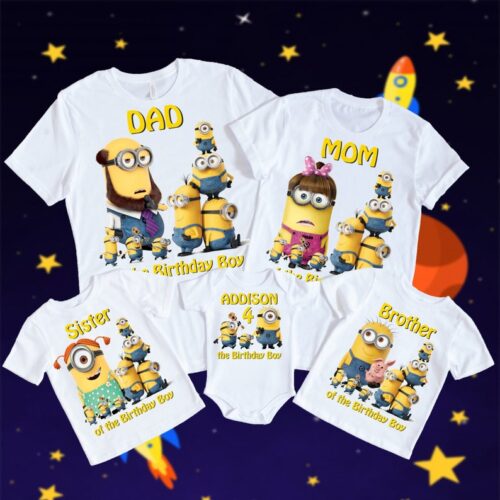 Personalized Name Age Minion Birthday Shirt Cool 1