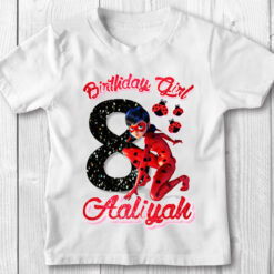 Personalized LADYBUG Bug Name or Happy Birthday Girls T Shirt GIFT 