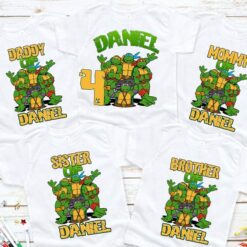 Personalized Name Age Ninja Turtle Birthday Shirt Cute