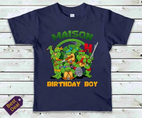 Personalized Name Age Ninja Turtle Birthday Shirt Funny Gift 2