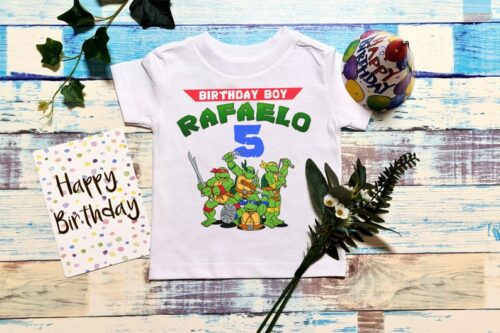 Personalized Name Age Ninja Turtle Birthday Shirt Funny Gifts