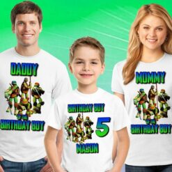 Personalized Name Age Ninja Turtle Birthday Shirt Gifts Cool