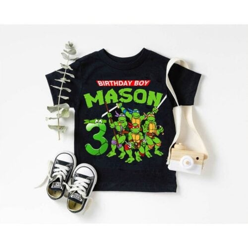Personalized Name Age Ninja Turtle Birthday Shirt Gifts Cute 2