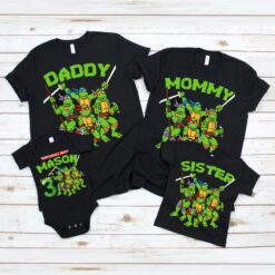 Personalized Name Age Ninja Turtle Birthday Shirt Gifts Cute