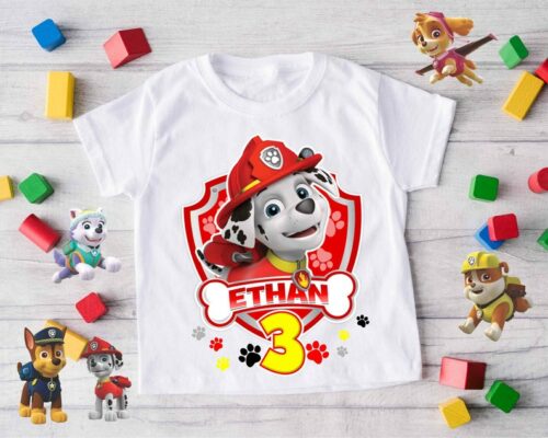 Personalized Name Age Paw Patrol Birthday Shirt Cool Gifts
