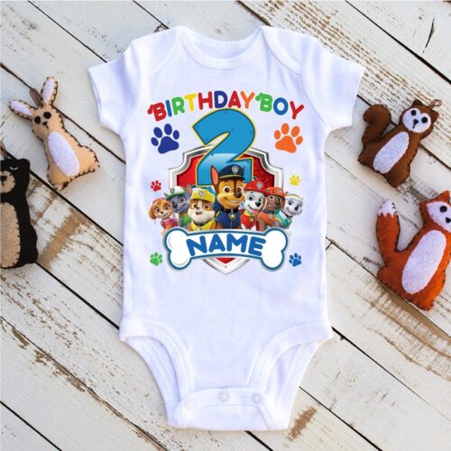 Personalized Name Age Paw Patrol Birthday Shirt Funny Gift 2