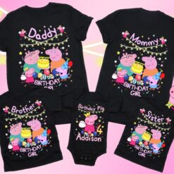 Personalized Name Age Peppa Pig Birthday Shirt Gift