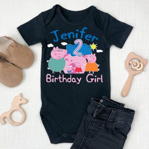 Personalized Name Age Peppa Pig Birthday Shirt Gift Funny 2