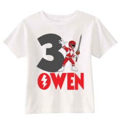 Personalized Name Age Power Ranger Birthday Shirt Cool 1