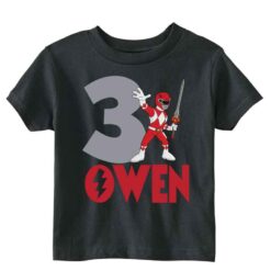 Personalized Name Age Power Ranger Birthday Shirt Cool
