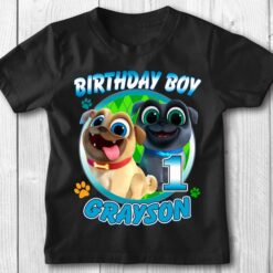 Personalized Name Age Puppy Dog Pals Birthday Shirt Cool