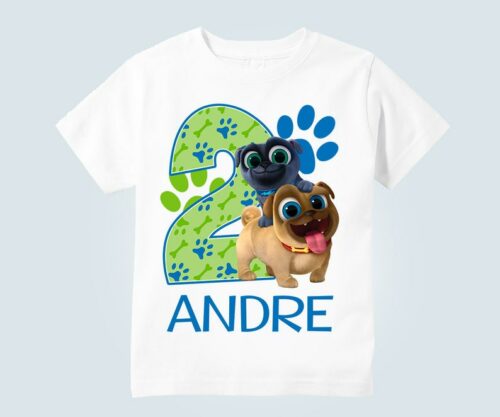 Personalized Name Age Puppy Dog Pals Birthday Shirt Gift