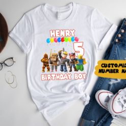 Personalized Name Age Roblox Birthday Shirt Funny 2