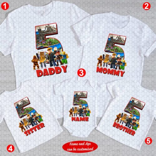 Personalized Name Age Roblox Birthday Shirt Funny Gifts