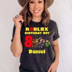 Personalized Name Age Roblox Birthday Shirt Gift 1