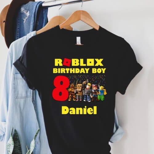 Personalized Name Age Roblox Birthday Shirt Gift
