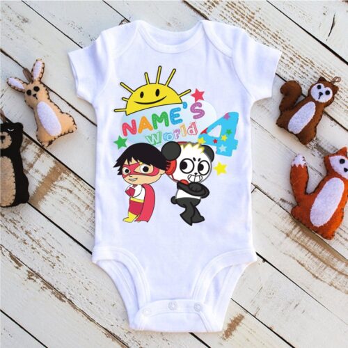 Personalized Name Age Ryan's World Birthday Shirt Funny 1
