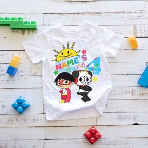 Personalized Name Age Ryan's World Birthday Shirt Gifts Cute