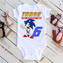 Personalized Name Age Sonic Birthday Shirt Presents 1