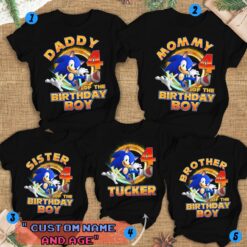 Personalized Name Age Sonic The Hedgehog Birthday Shirt Cute