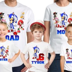 Personalized Name Age Sonic The Hedgehog Birthday Shirt Gift 2