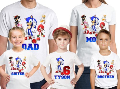 Personalized Name Age Sonic The Hedgehog Birthday Shirt Gift 2