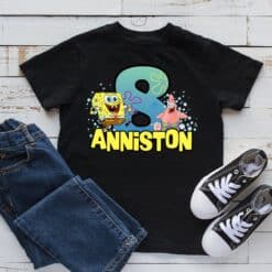 Personalized Name Age Spongebob Birthday Shirt Cool