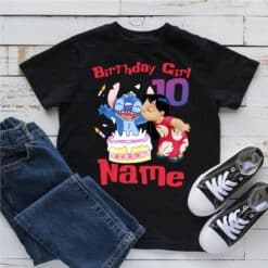 Personalized Name Age Stitch Birthday Shirt Gift Cute