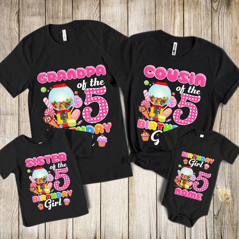 Personalized Name Age Candyland Birthday Shirt Onesis Kid Youth V Neck Unisex Funny For Me Online Shop