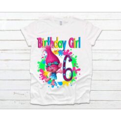 Personalized Name Age Trolls World Tour Birthday Shirt Onesis Kid Youth V-neck Unisex Cute